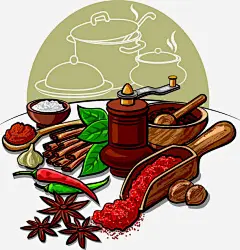 卡通香料食材_新图网 https://ixintu.com 八角 辣椒 蒜头