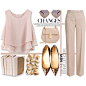 A fashion look from June 2015 featuring tiered top, linen trousers and high heel pumps. Browse and shop related looks.