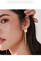 流苏耳环女2023新款爆款纯银耳钉珍珠耳饰小众设计感轻奢高级耳坠-tmall.com天猫