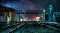 General 2560x1440 HDR photography lights train train station night