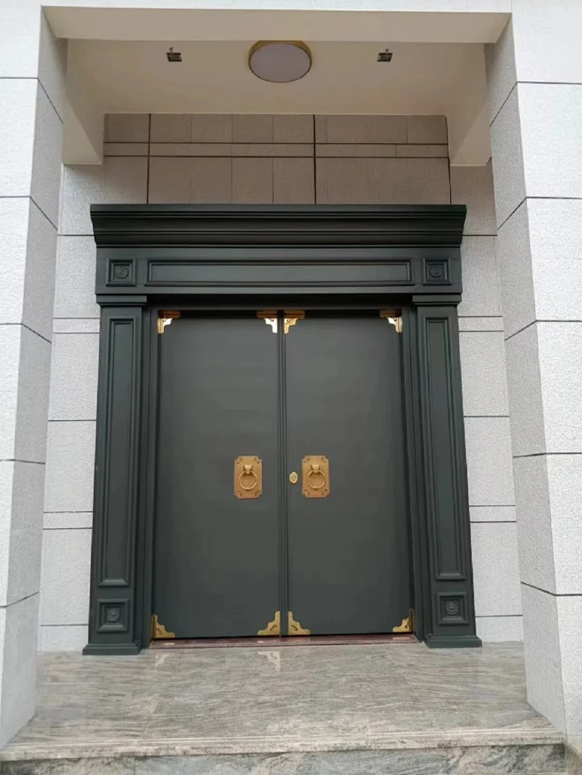 新中式别墅大门仿古入户门进户门庭院门对开-花瓣网