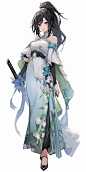 AI武侠游戏角色设定素材 国风人物服装插画设计参考 影视概念设计-淘宝网