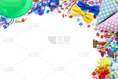 色彩鲜艳,横幅,白色,五彩纸屑,气球,帽子,背景,背景幕,装饰