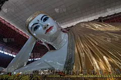 仰光,缅甸,水平画幅,佛,建筑,人的脸部,著名景点,符号,图像