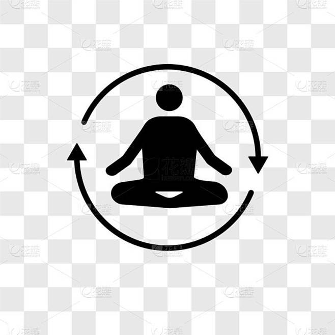 心境平和矢量图标在透明背景下隔离, pe