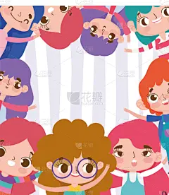 条纹,儿童,快乐,卡通,动画片,男孩,可爱的,自然,紫色,问候