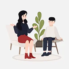 卡通风正在对话的母子图片大小2000x2000px 图片尺寸163.33 KB 来自PNG搜索网 pngss.com 免费免扣png素材下载！沟通#家庭#教育#卡通手绘#男孩#女人#女子#矢量#