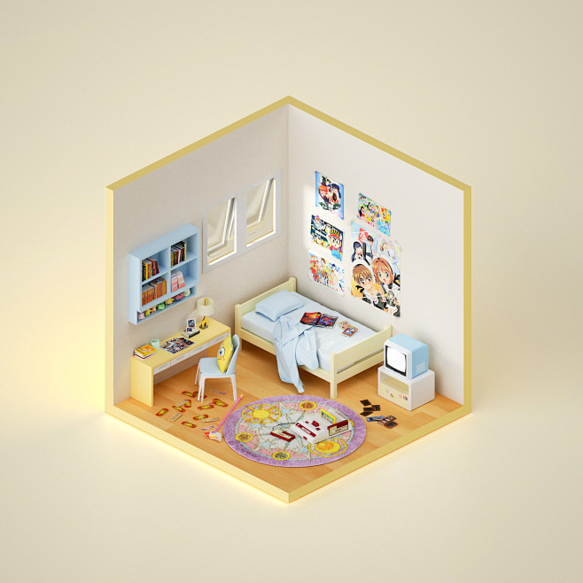 C4D 小房间场景