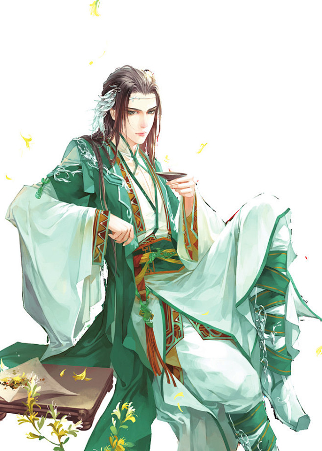 古风插画cg壁纸同人古装美人手绘鼠绘厚涂唯美水墨中国风橙光