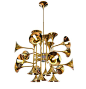 Botti Art Deco Vintage Brass Chandelier | DelightFULL Unique Lamps: 
