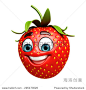 3d rendered illustration of strawberry cartoon character