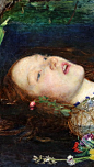#西方绘画艺术# 《奥菲利娅》（Ophelia）/ [英]约翰·埃弗里特·米莱斯（John Everett Millais，1829～1896）/ 1852年 / 伦敦泰特美术馆收藏 ​​​​