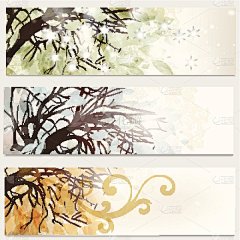 印有树木的名片