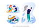 <span class='yzk_title_97843'>爱猫人士人物形象矢量手绘设计素材 Cat Lover Vector Character Set</span>插图