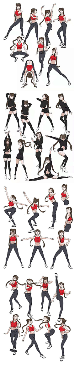 【如何从不同角度去刻画人物动作姿势】留意下衣服皱褶走向与人体动作