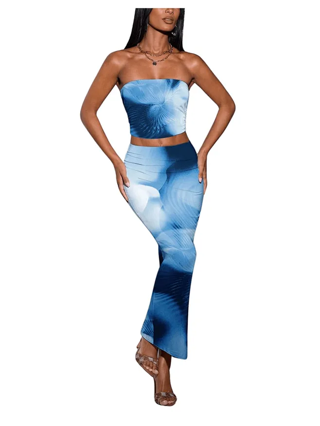princess polly baby blue dress Emperor Brand Women's 2-Piece Bodycon Set main image 1