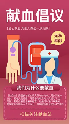 世界献血日公益献血者爱心无偿献血医疗海报
