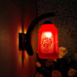 卧室灯书房灯中式陶瓷灯饰灯具镂空艺术壁灯.红灯亮。心暖了。