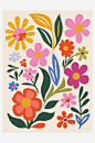 北欧鲜艳花卉画画芯装饰画-众图网