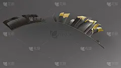 热带黑色和金色的叶子在黑暗的背景
