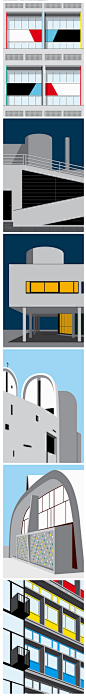 柯布西耶建筑贺卡设计 greeting cards illustrated with buildings by Le Corbusier 
近日国际著名设计杂志类网站Dezeen组织了一次读者参与的竞赛——设计五套与柯布西耶（Le Corbusier）建筑相关的贺卡。

下面看到的这套是设计师Stefi Orazi的作品，卡片描绘了柯布西耶（Le Corbusier）的一些代表作：朗香圣母教堂（Notre Dame du Haut chapel in Ronchamp）；萨伏伊别墅（Villa Sa