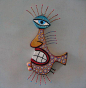 One Eyed Spotted Gourd Fish, Original Found Object Wall Art, Wood Carving by Fig Jam Studio