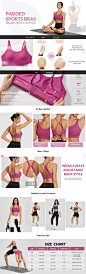 BALEAF Women's Padded Sports Bras, Adjustable Spaghetti Strap Wireless Comfy Yoga Workout Everyday Bras at Amazon Women’s Clothing store