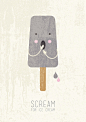 Scream for Ice Cream A3 Poster by BigodeDigital #小清新插画#