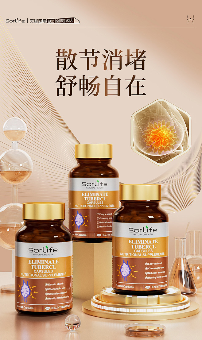 【自营】sorlife进口乳安素硬块疏通...
