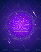 45号5G网络移动光纤上网手机互联区块科技渐变AI矢量海报背景设计-淘宝网