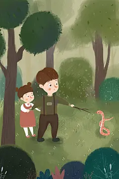 二十四节气惊蛰手绘插画