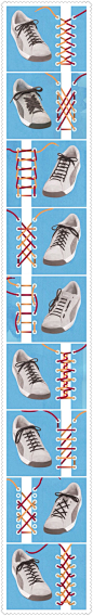 9种各式各样系鞋带的方式，潮人必备！
花瓣@创意实验室 推荐
#创意设计#