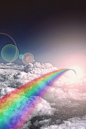 飞机上拍到的彩虹