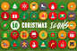 e150|扁平化彩色圣诞树帽礼物铃铛糖果图标icon矢量源文件AI素材-淘宝网