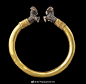  希腊 玛瑙山羊 黄金手镯。 公元前5世纪。 ​​​​