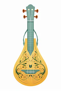 古典音乐弹拨乐器乐器琵琶插画