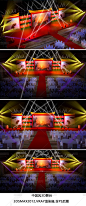 中国风年会3D模型舞台