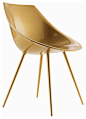 Lago Chair - Gold Lacquered contemporary-dining-chairs