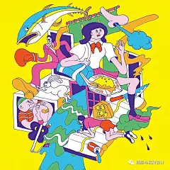 插画丨无心工作？感受一下线条与色块的活力！用色彩给自己洗洗眼 : 50万插画师共同关注→插画与品牌设计