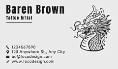 Tattoo Artist Personal Information Business Card