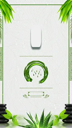 二十四节气之雨水H5中国风海报背景高清素材 24节气 H5背景 h5 psd下载 中国风 二十四节气 叶子 树叶 石子 竹叶 节气 芦荟 雨水 平面广告 设计图片 免费下载