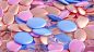 background 3D splash particle wallpaper simulation pastel delicate blue pink