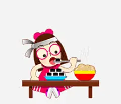 吃饭免抠素材_新图网 https://ixintu.com 人物 动漫 卡通 吃饭 女孩