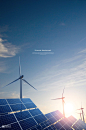 绿色能源 风力发电 天阳能板 智能科技海报设计-科技-摄影图库素材-酷图网