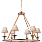Visual Comfort CHC1443AB Chart House 6 Light Round Flat Line Chandelier in Antique Burnished Brass