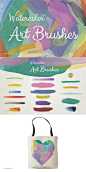 水彩数码绘画艺术大师AI画笔笔刷 Watercolor Illustrator Art Brushes_软件工具_乐分享素材网_psd素材_平面素材_png素材_免费素材_素材共享平台