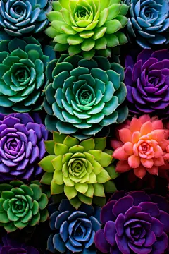彩色多肉植物素材图片