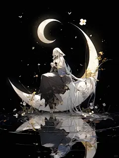 Ai绘画_弯月少女壁纸分享_1_画画的罗九九_来自小红书网页版