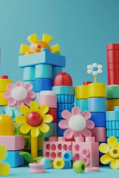 堆搭积木开放式玩具