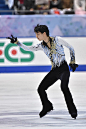 Yuzuru Hanyu of Japan competes in the Men Free Skating during day two of ISU Grand Prix of Figure Skating 2014/2015 NHK Trophy at the Namihaya Dome...